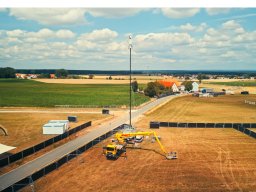 Fotos vom Aufbau des Open Beatz-Festivals 2025 in Herzogenaurach